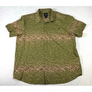 511 Tactical Shirt Mens XL Green Camo Camouflage Snap Up Collared Camp